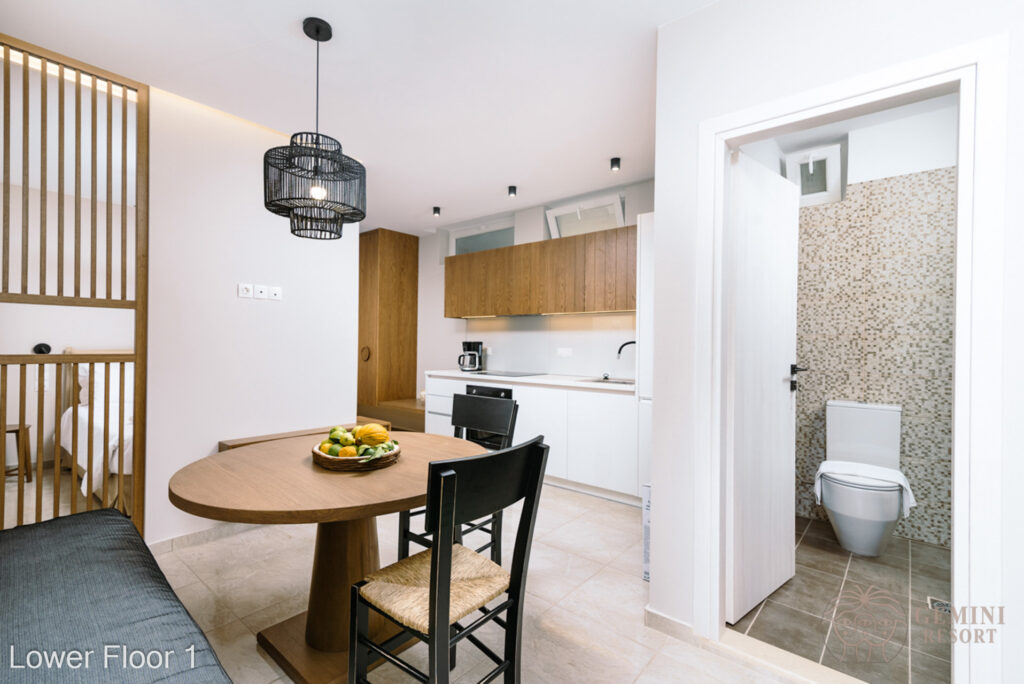 The Dining area and Kitchen in the Lower floor 1
