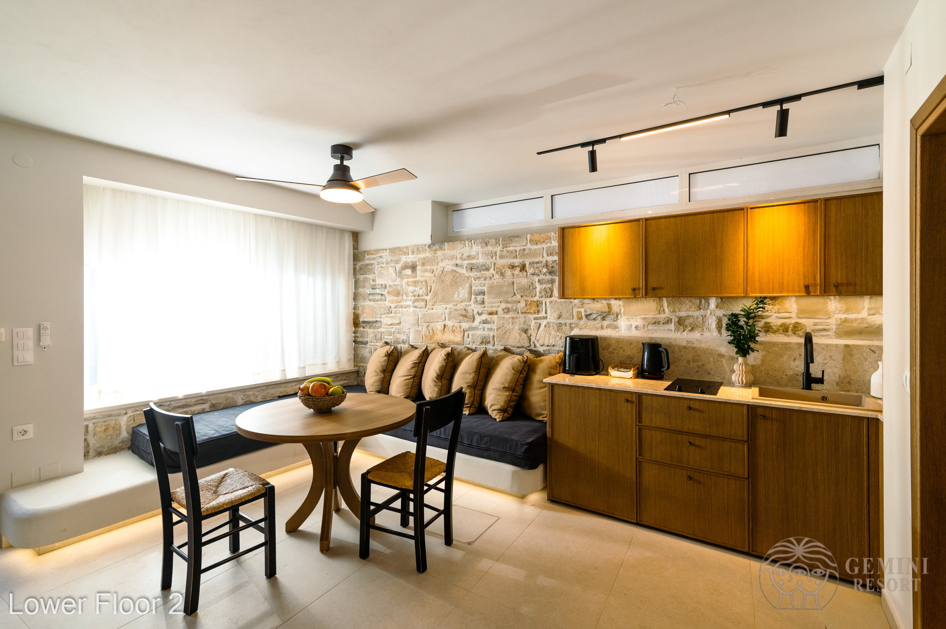 The Dining area and Kitchen in the lower ground floor